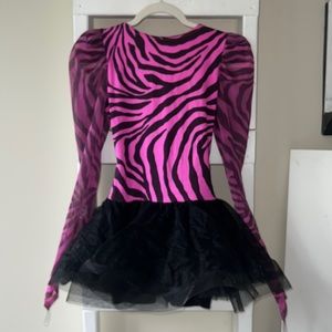 Kelle Jazz Dance Costume Pink Black Tiger Print Tutu Size Teen
